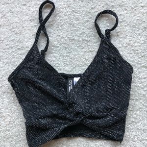 Black sparkly crop top.